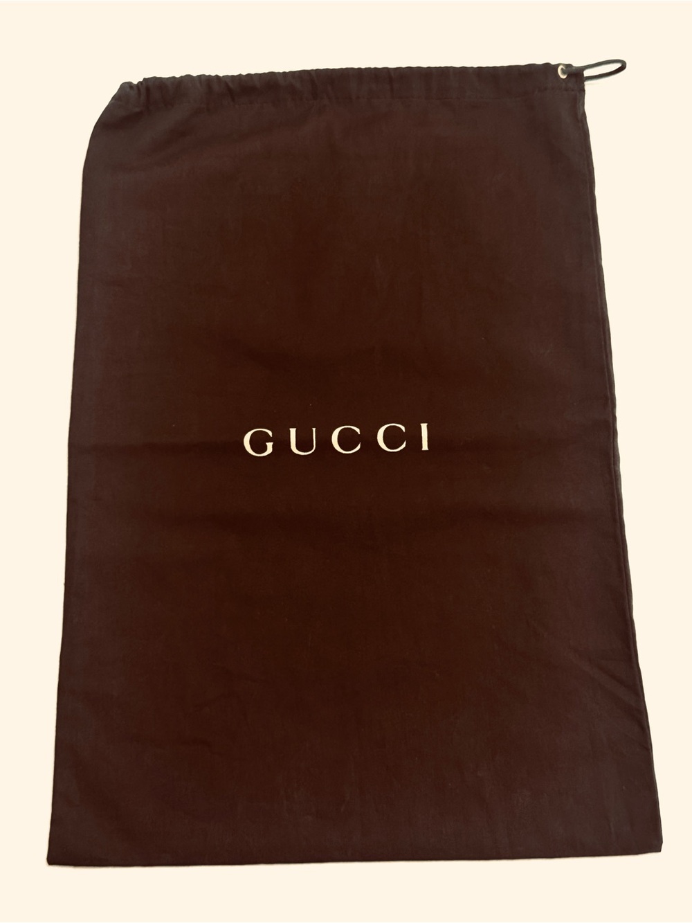 Authentic GUCCI Brown Cotton Dust bag Drawstring Storage Cover Replacement 17x11